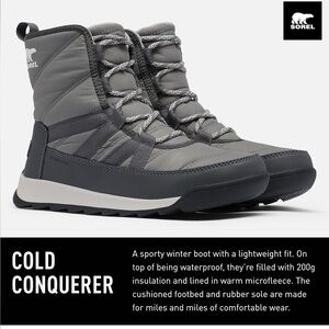 Sorel Women's Whitney II Short Lace Winter Boots - grey size 10